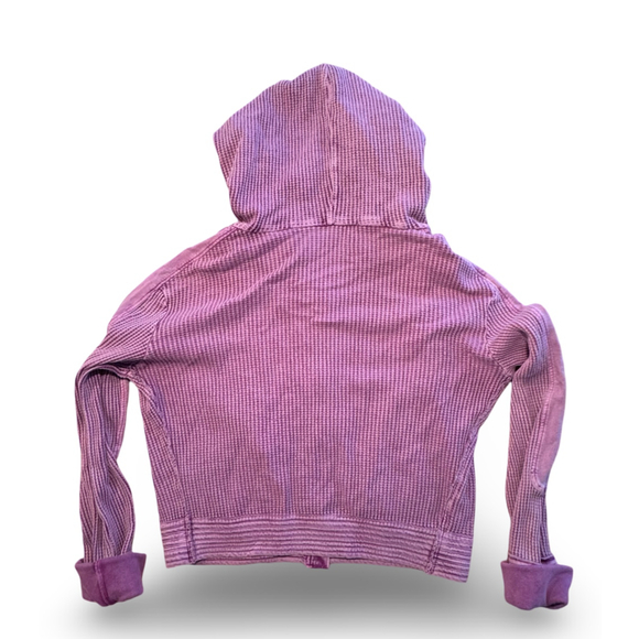 Free People Mason One Hoodie, Purple Waffle Knit, Size Medium - Picture 4 of 9